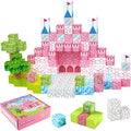 128PCS Magnetic Blocks Building Toys - 1" Magnet Cubes Tiles for Girls, Magnetic Tiles Building Blocks, Stacking Magnets Sensory STEM Toys Cultivate Innovation, Build Princess Castle Birthday Gift