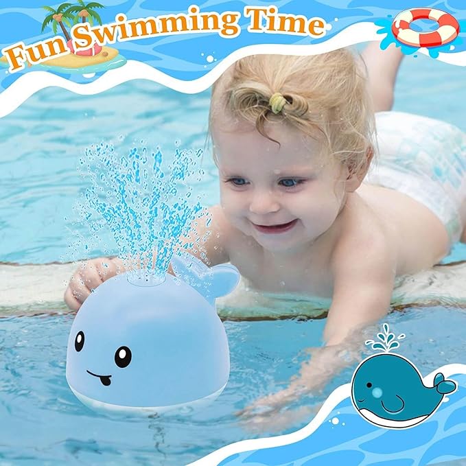 Bath Toys for Babies 6-12 Months - Water Table Accessories Pool Toys for Toddlers 1-3 - Light Up Whale Bath Toy Sprinkler - Bathtub Bathtime Fountain Baby Shower Toy 1st Birthday Girls Boys Gifts
