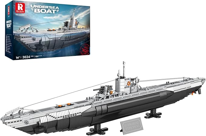 Reobrix U-Boat Submarine Building Set, Military Submarine Model Kit for Adults, WW2 History Collectible Home Decor Battleship Construction Set 33050, Army Toy Gifts for Boys Men, Military Fans