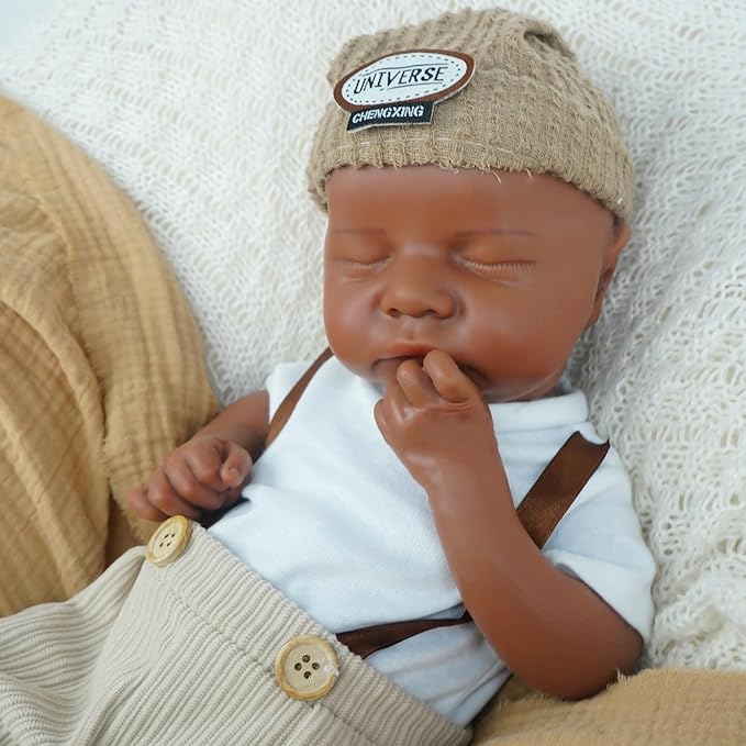 Boy 17.5 Inch, Full Silicone Baby Doll, Realistic Baby Dolls, Realistic Veins & Sleeping Pose, Not Vinyl, Reborn Baby Dolls Silicone Full Body, Gift Set