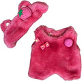 17cm/6.7in Clothes Set for Dolls - Cute Hat & Overalls Outfit, Soft Premium Fabric Dress Up Accessories Suit, Easy On/Off, NO Doll Included (Strawberries)