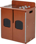 Chef's Station Kids Wooden Pretend Kitchen Stove, Play Kitchen, Dark Walnut