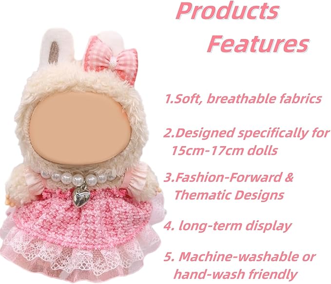 Doll Clothes for 17cm Figures,Purple Floral Embellished Tiered Lace Princess Dress with Floral Lace Headband