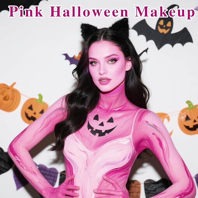 Pink Face Paint Stick,Water-Based Body Paint Stick,Washable Halloween Face Painting for Skeleton Costume,Professional SFX Makeup for Cosplay,Pink Accessories for Spirit Week,1.06 OZ