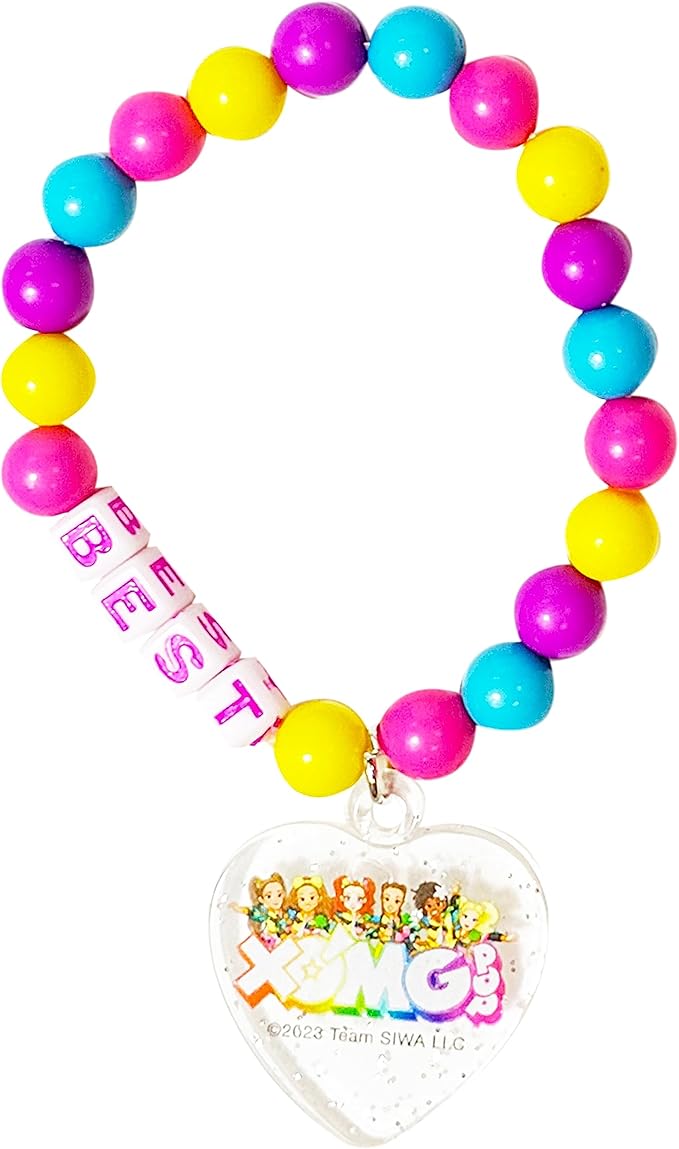 LUV HER XOMG POP Girls BFF 6 Piece Toy Jewelry Box Set with 2 Rings, 2 Bead Bracelets and Snap Hair Clips Ages 3+