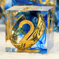 Magic Golden Ring DND Set DNDND Swirl Sharp Edge D&D Dice Set with Gift Case for Dungeins and Dragons Role Playing Game (Blue)