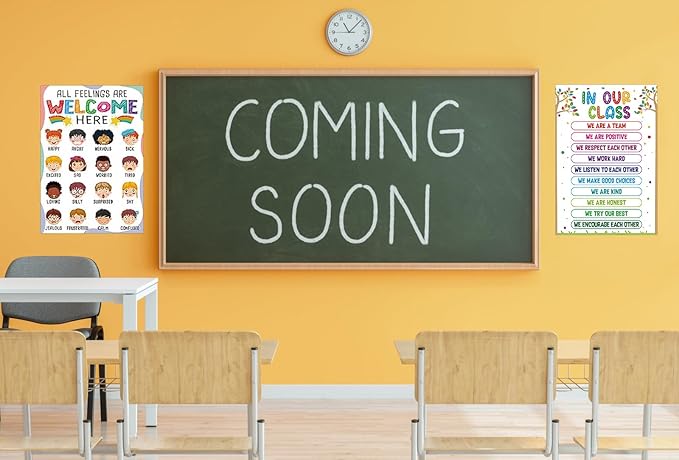 FLYAB Classroom Rules Posters - Motivational Posters for Classroom Decorations In Our Class Inspirational Poster for Preschool Kindergarten Elementary Back to School Teacher Supplies