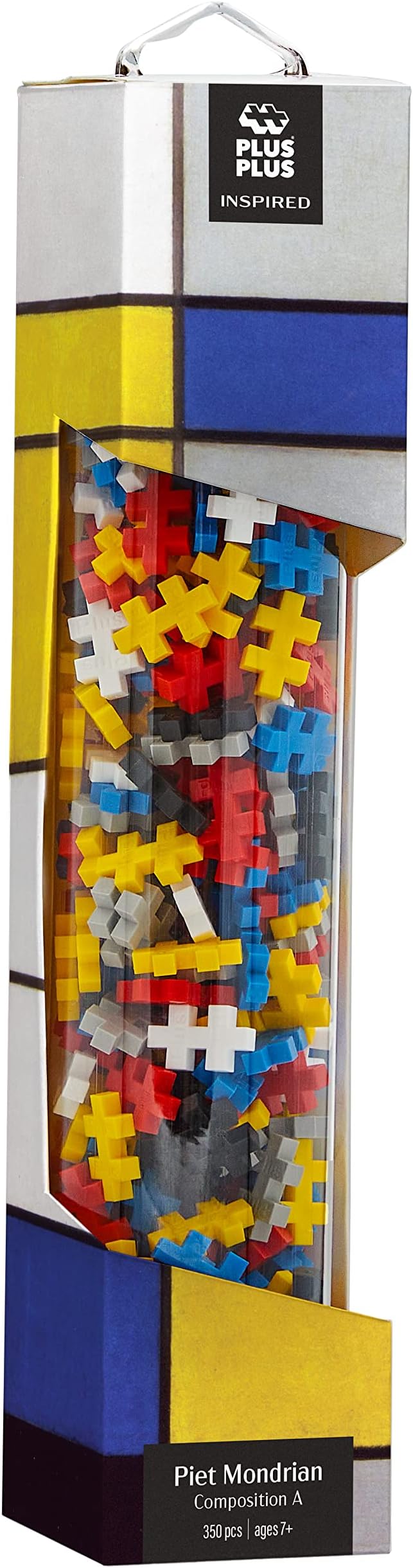PLUS PLUS Inspired Art History Building Set, 3D Painting Kit & Craft Supplies for Kids, 350 Mini Interlocking Open Ended Pieces - Mondrian, Composition A