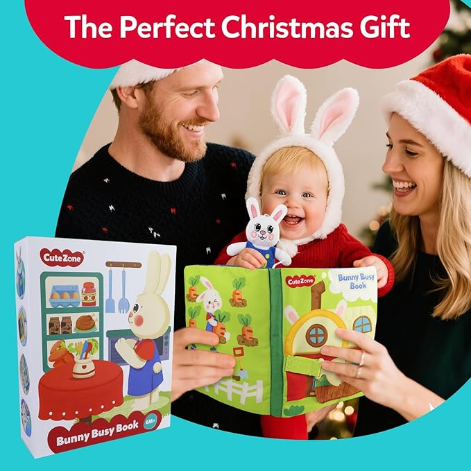 Montessori Busy Book for Toddlers 1-3,Busy Board with 12 Sensory Activities & Fine Motor Skills,Travel Toys for Airplane Car,Educational Learning toys One Year Old Birthday Christmas Toddler Gifts