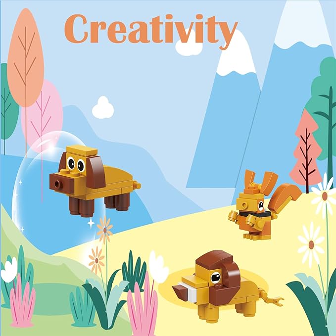 Animals Building Blocks for Kids, Party Favors for Kids,Gifts Kids Prizes, Goodie Bag Fillers Carnival Prizes,Birthday (12 in 1 Animal)