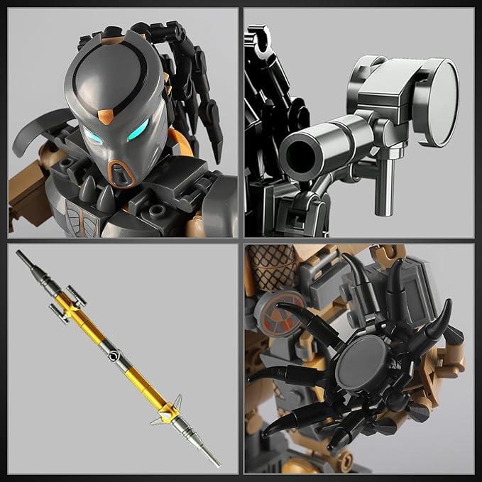 HIGH GODO Xenomorph Warrior Building Sets for Adult,556 Pieces Horror Action Figure Toy with Special Weapons,Gifts for Teens Aged 14+, Perfect for Birthdays, Christmases, Halloweens