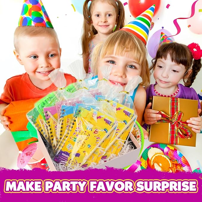 Party Favors for Kids 4-8-12: 24 Pack Scratch Rainbow Art Crafts Notebook, Coloring Book Goodie Bags Stuffers Kit, Bulk Birthday Gift Classroom Prizes Girl Boy Toddler