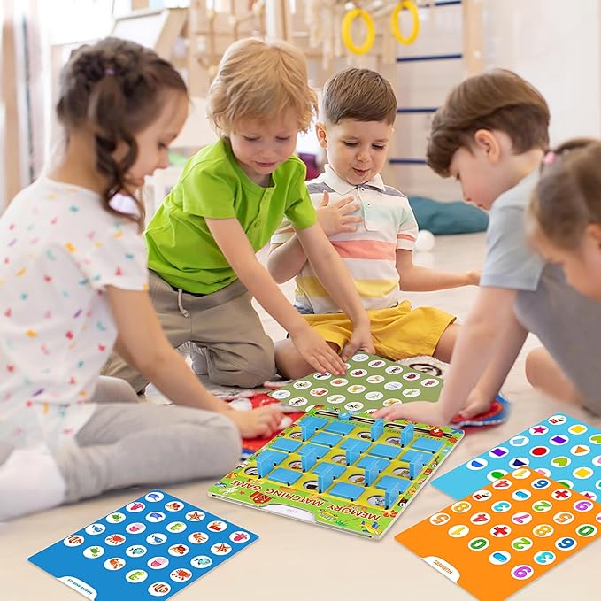 Matching Memory Game for Kids Ages 4-8, Flip to Win Wooden Board Games Travel Toys for 3 4 5 6 7 8 Years Old Boys Girls, Road Trip Essentials, Airplane, Car Activity Halloween