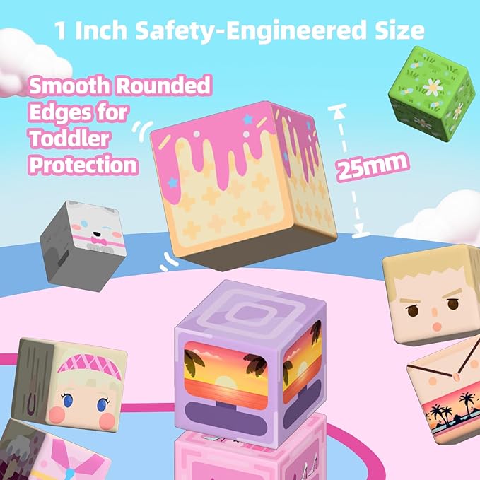 GobiDex 100PCS Magnetic Blocks Princess Building Toys for Girls 3+, Magnet Pink Castle STEM Sensory Playsets for Toddler Kids Birthday Gifts