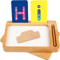 Blue Ginkgo Montessori Sand Tray – Premium Wooden Tray with Lid for Letter Tracing, Numbers, Drawing, Classroom Use (9.8 x 6.7 Inches)