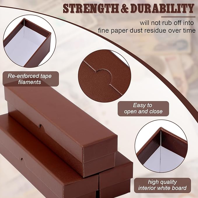 Teling 8 Pcs Coin Storage Box 2x2inch Flip Holders Collectors Coin Supplies Holders for Cents Collection Cardboard (Brown)