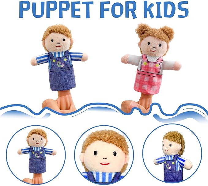 Finger Puppet Family Finger Puppet,6pcs Cute Puppet Mini Plush Toys Teaching Show,Soft Puppet for Kids Family Members Role Playing Birthday Party (Asian Style)