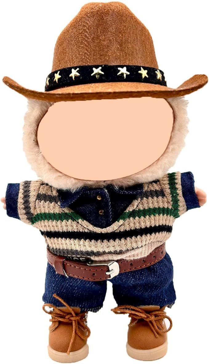 Doll Clothes Set & Outfit for Blind Box Dolls of 5.91-6.7inch (15-17cm) with Accessories Luxury Chic Stylish Adorable Cute Unique Style of Dolls Clothes for Dress up 5 Pieces (No Doll) (D)