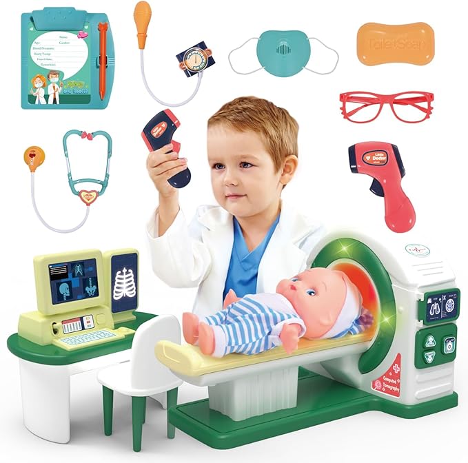 Doctor Kit for Toddlers 3-5, Kids Doctors Play Set with Medical Tools and Toy Stethoscope ,Toddler Doctor Play Set,Doctor Kit for Kids 6-8 (CT)