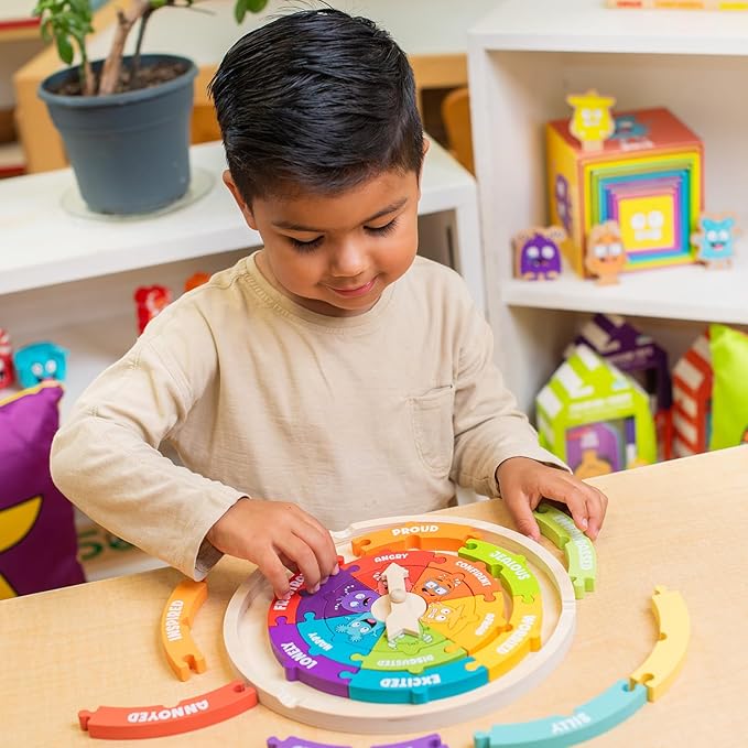 Open The Joy - My Emotions Wheel: Emotional Intelligence, Mindfulness, and Learning Toy for Kids Ages 3 and Up