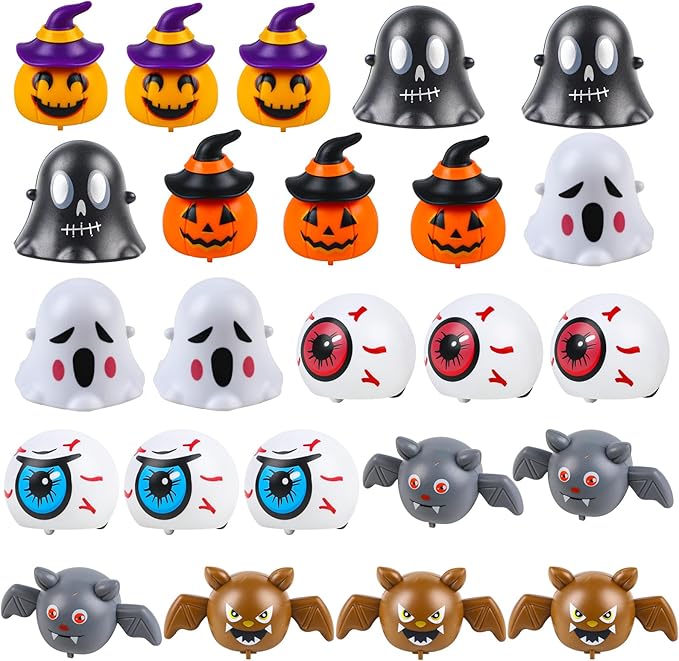KIMOBER 24Pcs Halloween Pull Back Cars,Assorted Mini Friction Powered Vehicle for Kids Halloween Party Favors Trick or Treat Goodie Gifts Bag Fillers
