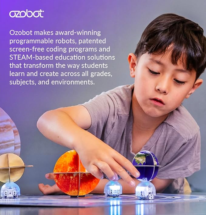 Ozobot Evo Classroom Kit (18 Bots): Interactive Coding Robot, Kids Ages 5+, Includes 18 Evo Robots, Color Code Markers, Charging Cradle, Bot Stickers, Access to 700+ STEAM Lessons, Educators & Parents