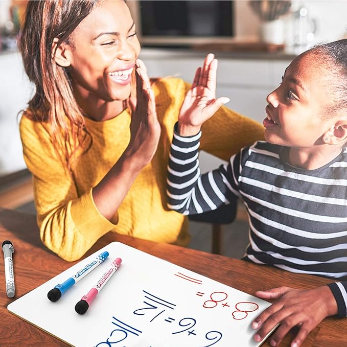 Nicpro Dry Erase Lap Board 12 x 16 inches 2 Pack Kid Double Sided Blank Small Lapboard with 8 Pens, 2 Eraser, Learning Mini Whiteboard Portable Drawing Board for Student and Classroom Use