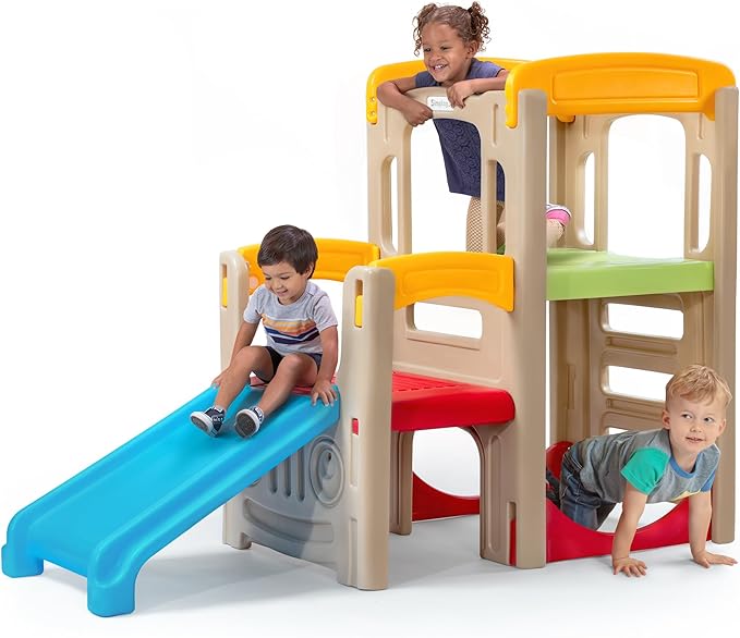 Simplay3 Young Explorers Adventure Climber and Slide - Indoor Outdoor Backyard Playset for Toddlers and Kids