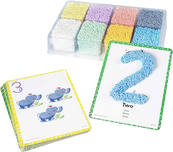 Educational Insights Playfoam Shape & Learn Numbers Set, Flash Card Set, Preschool Kindergarten Classroom Essentials, Ages 3+