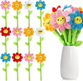 18 Pcs Plush Smile Flower Stuffed Bendable Stems Plush Bouquet Toy Soft Floral 12.6 Inch for Graduation 2025 Mother's Day Valentines Day Girl Girlfriend Wife Family and Friends(Lovely Style)