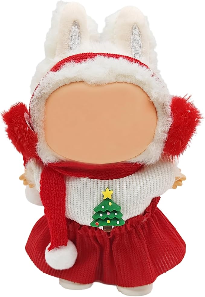 Doll Outfit Clothes Set for 17cm Dolls, Cute Dolls Accessories, Premium Fashion Hat Overalls Sweater Bag Dress Jumpsuit, Christmas Set, NO Doll.(Christmas C6)