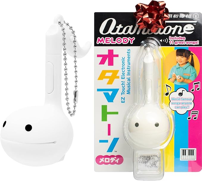 Otamatone [Melody Series Japanese Electronic [MINI Size] Musical Instrument [11 Pre-Programmed Songs] Portable Synthesizer from Japan by Cube/Maywa Denki [English Instruction], White