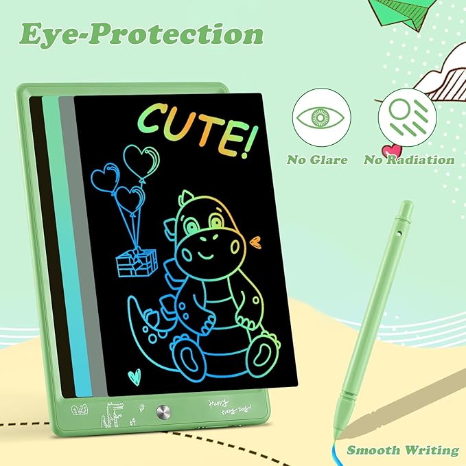 LCD Writing Tablet, 11 Inch Colorful Doodle Board Drawing Tablet, Kids Games Toys Drawing Pad, Toddler Learning Toys Christmas Birthday Gifts for 3 4 5 6 7 8 Years Old Girls Boys (Green)