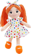 June Garden 18" Snuggle Cuties Bella - Soft Cuddly Plush Doll Gift for Girls - Huggable Rag Doll - Orange L
