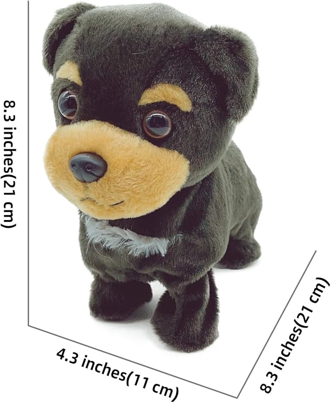YH YUHUNG Walking and Barking Toy Dog with Remote Control Leash Puppy Interactive Stuffed Animated Dog Toys for Kids Gift(Black)