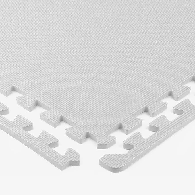 Flooring Inc's 1/2" Soft Non-Toxic Baby Play Mat, Toddler Playmat, Colorful Puzzle PlayMat, Floor Mats for Kids & Babies, EVA Foam Interlocking Tiles for Nursery & Playroom | White, 15 Tiles, 60 Sq/Ft