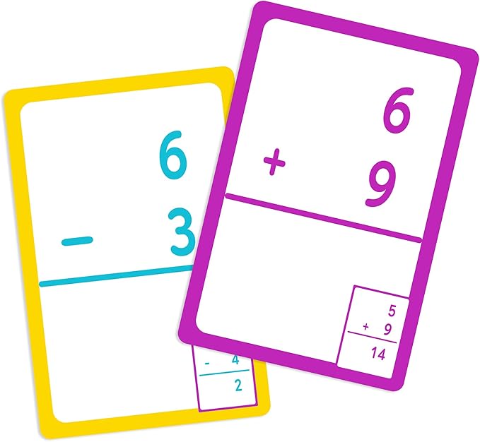 BAZIC Subtraction Flash Cards, Numbers Math Flashcards Game at School Home, Problem Solving (36/Pack), 24-Packs