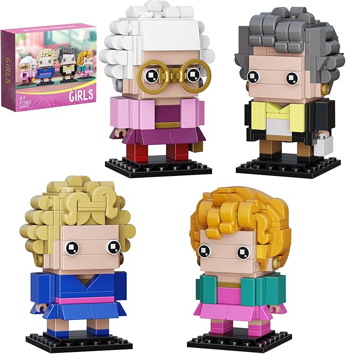 The Golden Lady Building Blocks, 4 Figures of The Single Women, Petrillo, Nylund, Zbornak and Devereaux, Stable Lovely Toy is Symbol of Girls Friendship Present, Compatible with Lego（610pcs）