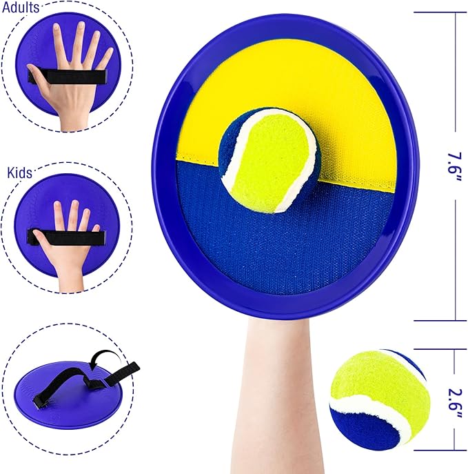 Ayeboovi Toss and Catch Ball Set Beach Pool Outdoor Toys for Kids Ages 3 4 5 6 7 8+ Year Old Boys Girls Birthday Gifts Sticky Paddles Balls Outside Lawn Camping Yard Games