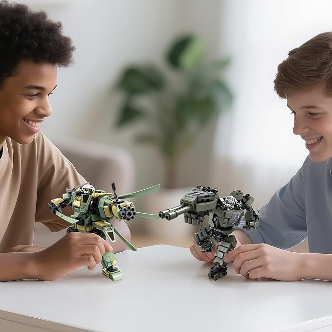 Transforming Mech Robot Building Blocks Set, 4 Kinds of Destroy Warrior City Mecha Action Figure with Weapons, Cool Creative Robots Toys Gift for Teens Boys 14+ (1448 PCS)