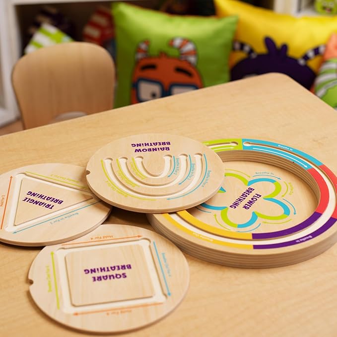 Open The Joy - Calming Breathing Boards for Kids and Adults, Mindfulness and Relaxation Tools - Ages 4 and Up