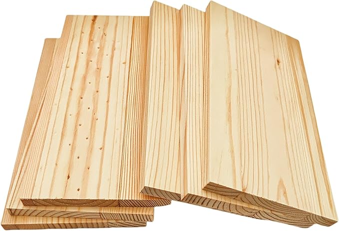 6PCS Rectangle Wood Boards Unfinished Wood Blocks for Crafting, 8x4x0.4in Blank Whittling Wooden Blocks for Wood Carving,Painting & Burning