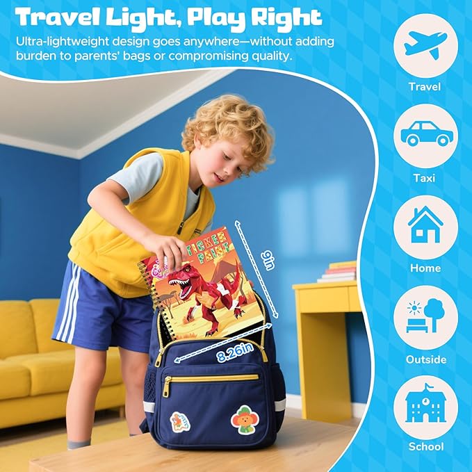 2PCS Paint by Number Sticker Book Travel Activities for Kids Ages 4-10, Road Trip and Airplane Toys for Long Car Rides, Birthday Present, Preschool Classroom Party Gifts