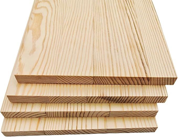 4PCS Rectangle Wood Boards Unfinished Wood Blocks for Crafting, 9.8x5.9x0.4in Blank Whittling Wooden Blocks for Wood Carving,Painting & Burning