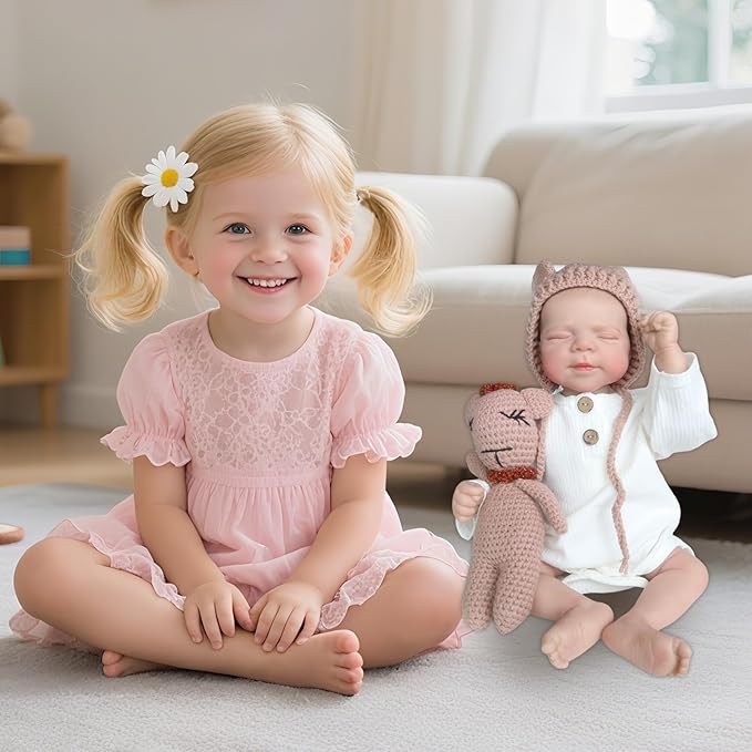 Realistic Reborn Baby Dolls-18 Inch Real Life Baby Dolls Girl Lifelike Baby Doll with Accessories for 3+ Years Old (Brown)