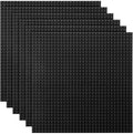 Lekebaby Classic Baseplates Building Base for Building Bricks 100% Compatible with Major Brands-Baseplate 10" x 10", Pack of 6 (Black)