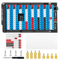 GeeekPi Screw Terminal Block Breakout Board HAT with Reset Button and LED Indicator, GPIO Expansion Board Breakout Module for Arduino MEGA 2560 R3