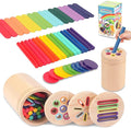JOMBY Montessori Toys for Kids: 3 in 1 Sensory Learning Color Sorting Toys Wooden for 3 Year Old, Fine Motor Developmental Children Matching Games, Preschooler Learning Activities Boys Girls Gifts