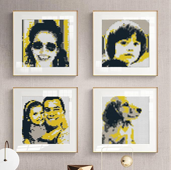 Amalia Personalized Mosaic Portrait Custom Building Kit Pixel Great Wall Art Decoration Customized Your Own Photo Picture-Memory(L/15.1"x15.1")