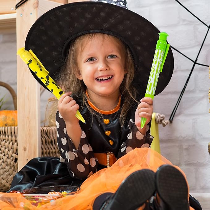 Shemira Halloween Party Favor for Kids, 24 Pcs Jumbo Pen in 6 Assorted Halloween Theme Designs for Trick or Treating,Goodie Bag Filler,Miniatures, School Classroom Rewards